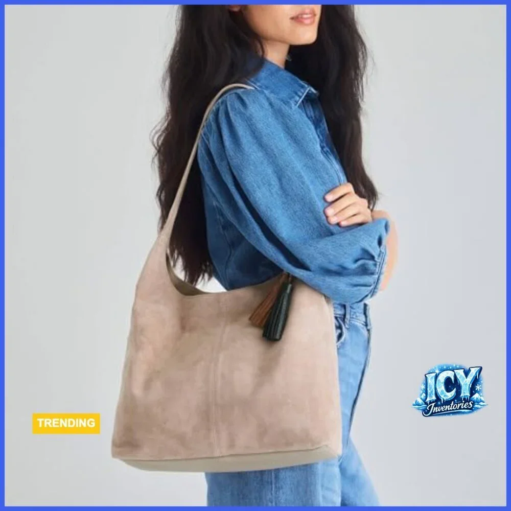 Premium Leather Hobo Bag with Magnetic Closure and Recycled Lining